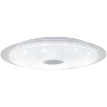 EGLO MORATICA-A Deckenleuchte LED Transparent, Klar, Weiß, 1-flammig, Fernbedienung