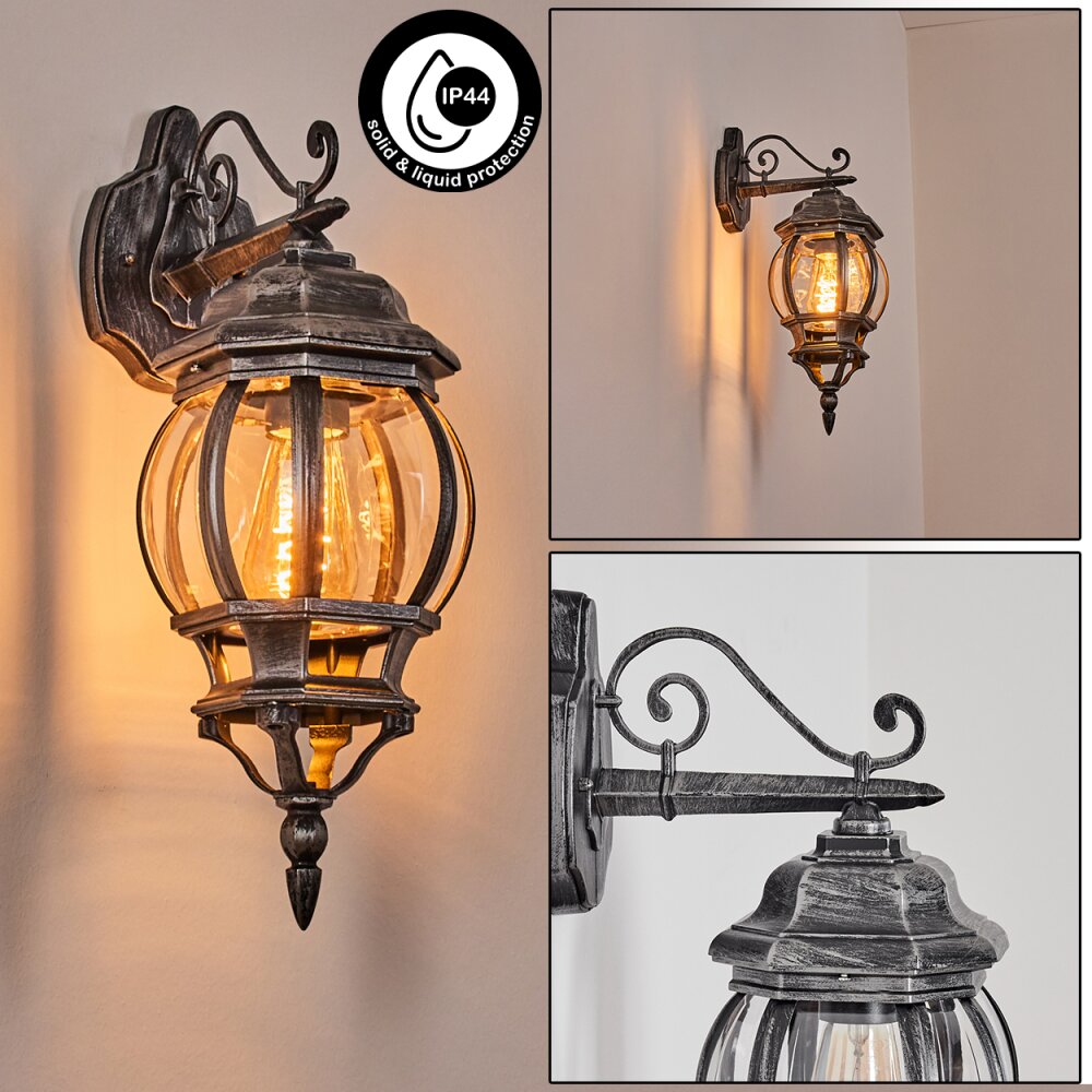 Lentua Außenwandleuchte Schwarz, Silber, 1-flammig main product photo