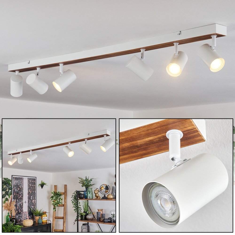 Gesteira Deckenleuchte Naturfarben, Weiß, 6-flammig main product photo