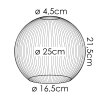Lampenschirm aus Glas Koyoto Ersatzglas 25 cm Klar, Rauchfarben
