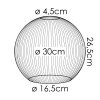Koyoto Ersatzglas 30 cm Gold, Klar