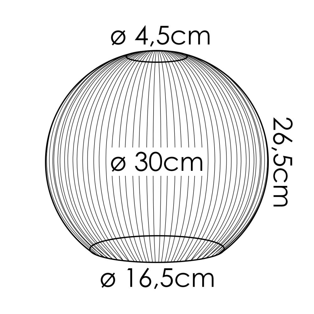 Lampenschirm aus Glas Koyoto Ersatzglas 30 cm Klar, Rauchfarben Rauchfarben H3743027
