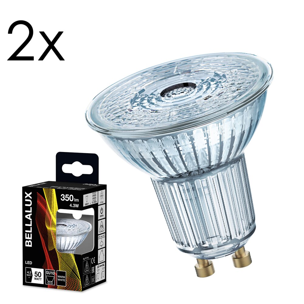 LED GU10 2er Set 4,3 Watt 2700 Kelvin 350 Lumen main product photo