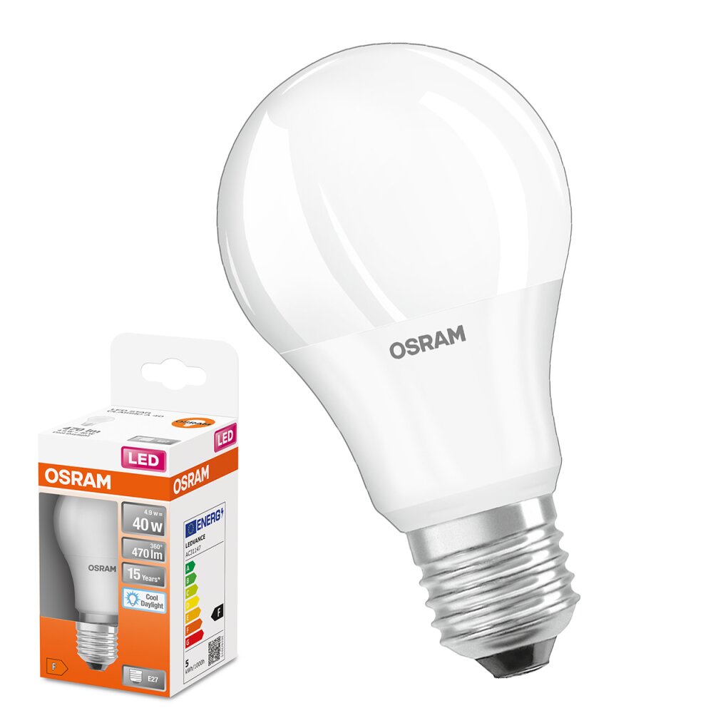 LED E27 4,9 Watt 6500 Kelvin 470 Lumen main product photo