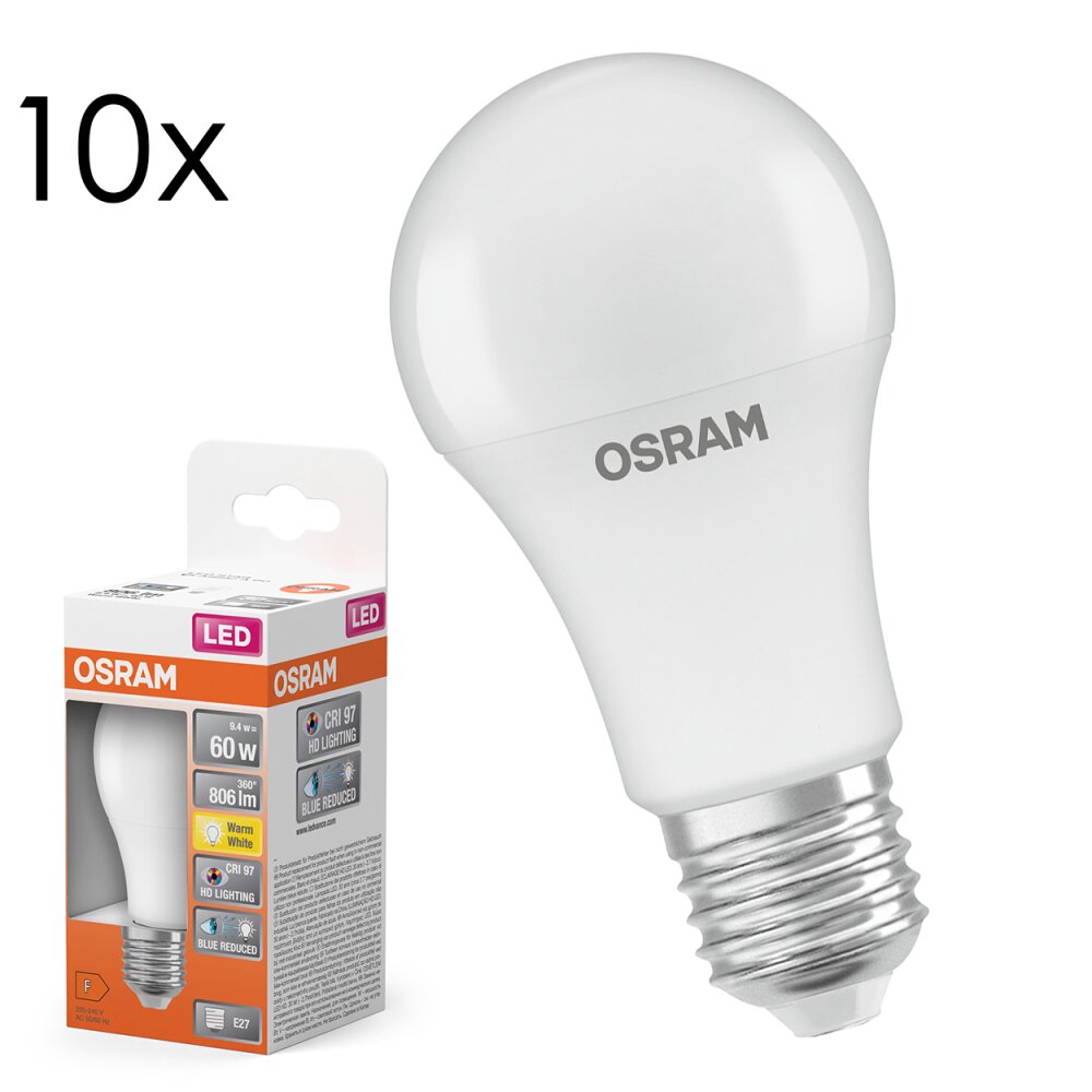 LED E27 10er Set 9,4 Watt 2700 Kelvin 806 Lumen main product photo