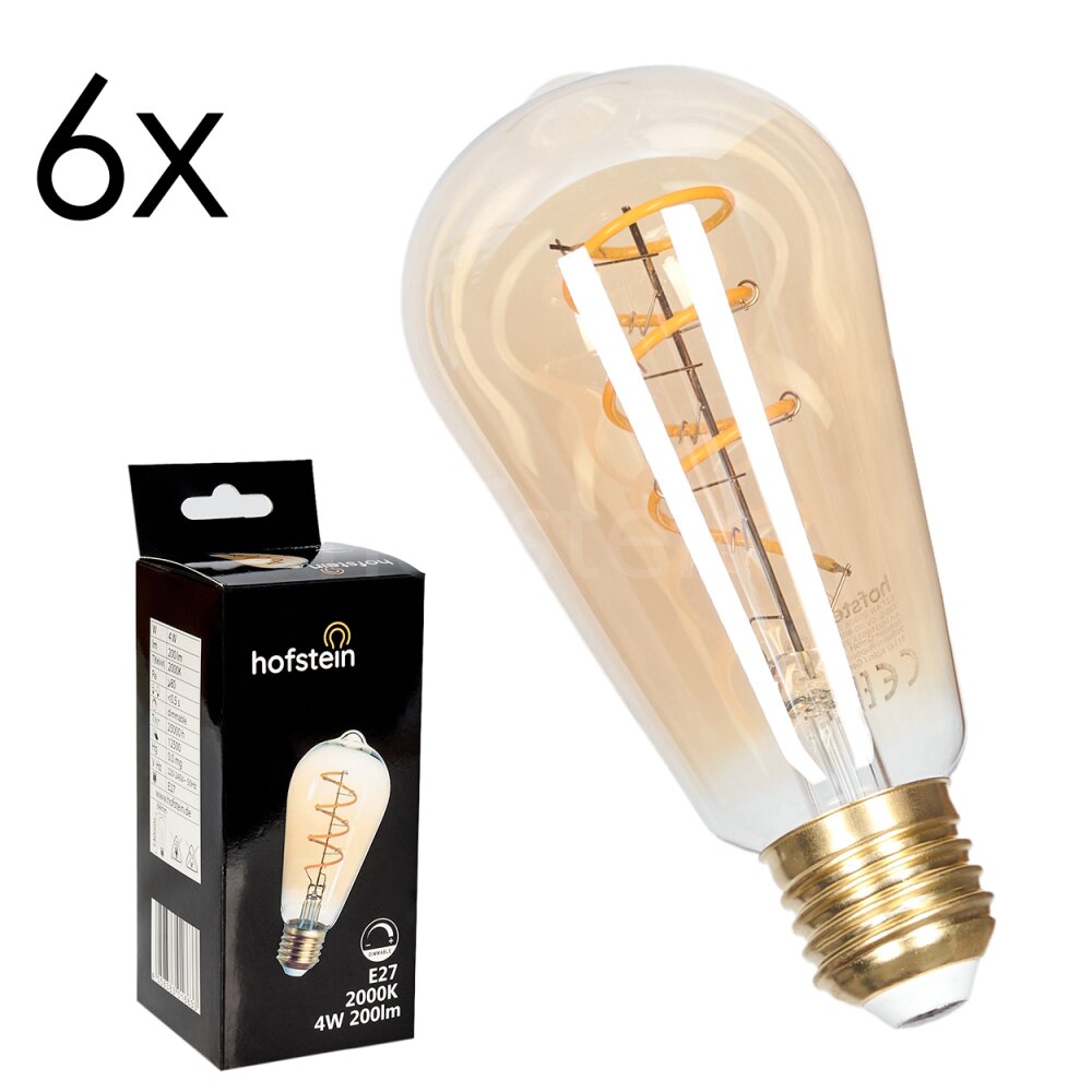 LED E27 6er Set 4 Watt 2000 Kelvin 200 Lumen main product photo
