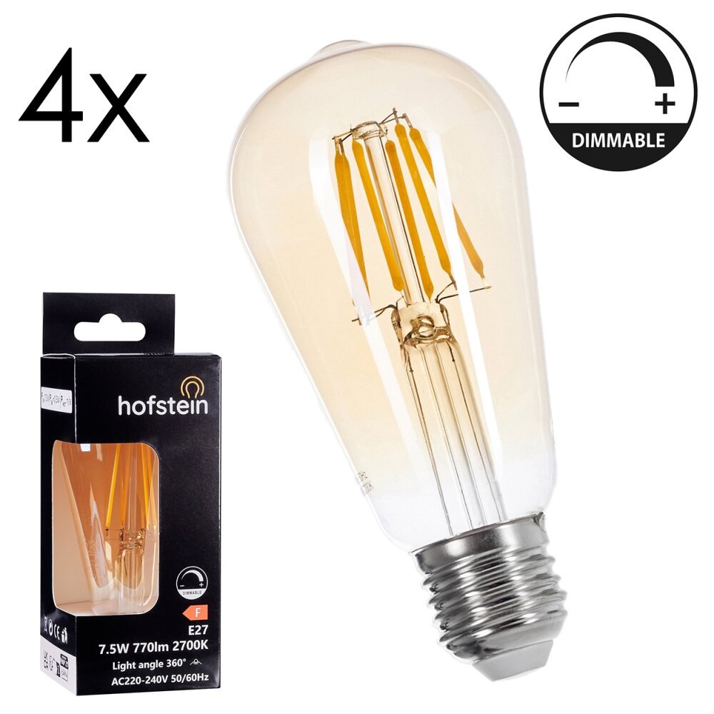 LED E27 4er Set 5 Watt 2700 Kelvin 600 Lumen main product photo