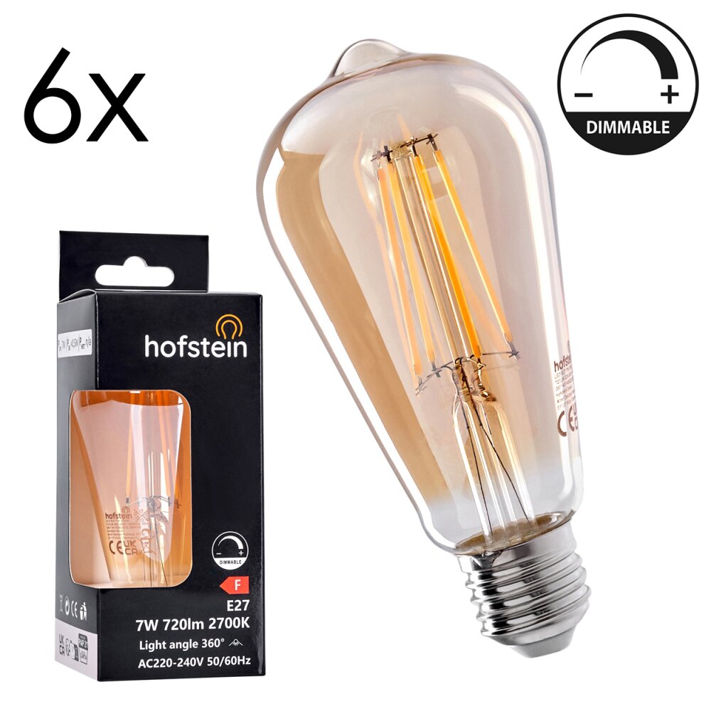 LED E27 6er Set 7 Watt 2700 Kelvin 720 Lumen main product photo