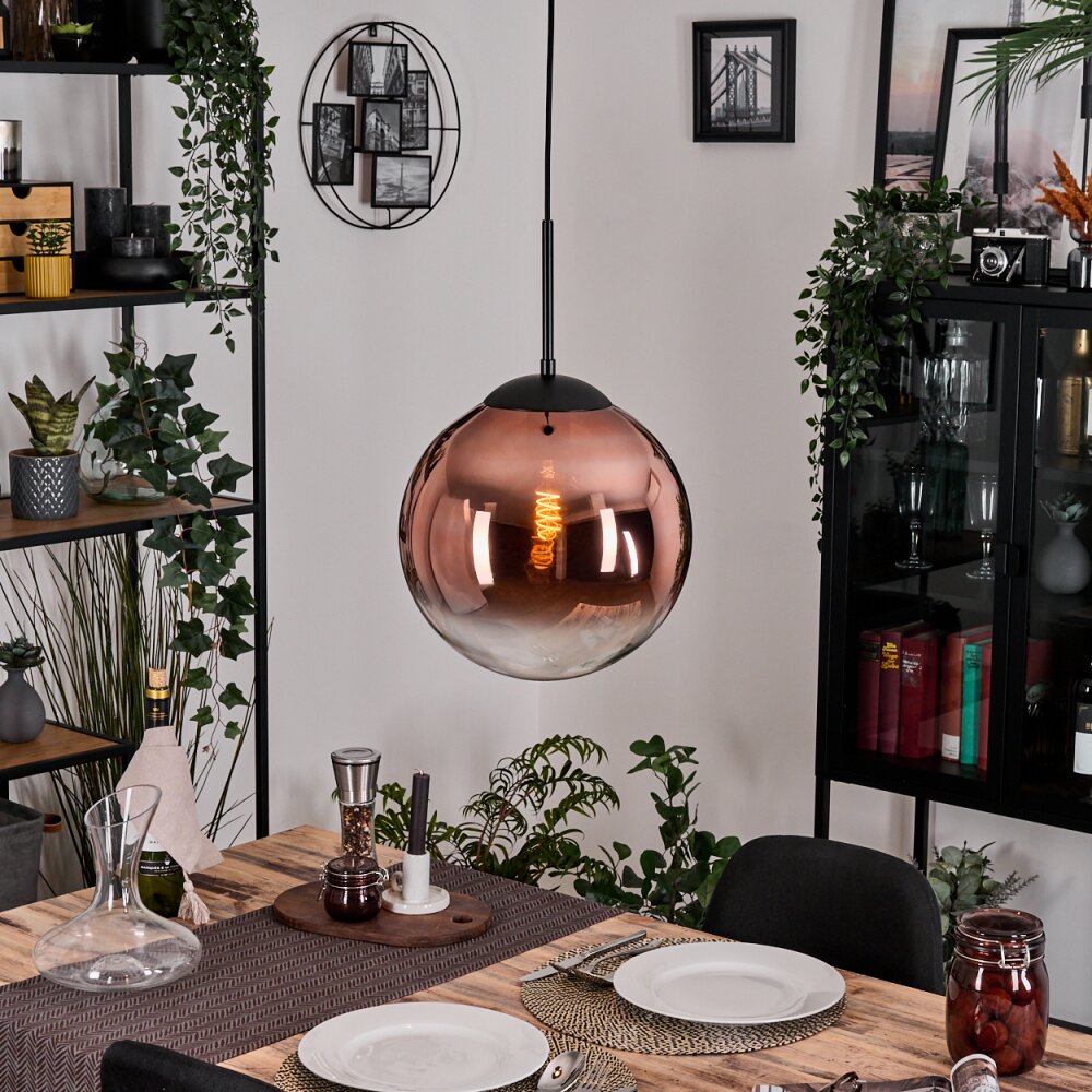 Gastor Hängeleuchte Glas 30 cm Klar, Kupferfarben, 1-flammig main product photo
