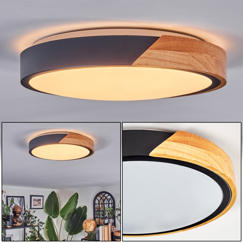 Cadaixo Deckenleuchte LED Naturfarben, Schwarz, Weiß, 1-flammig main product photo