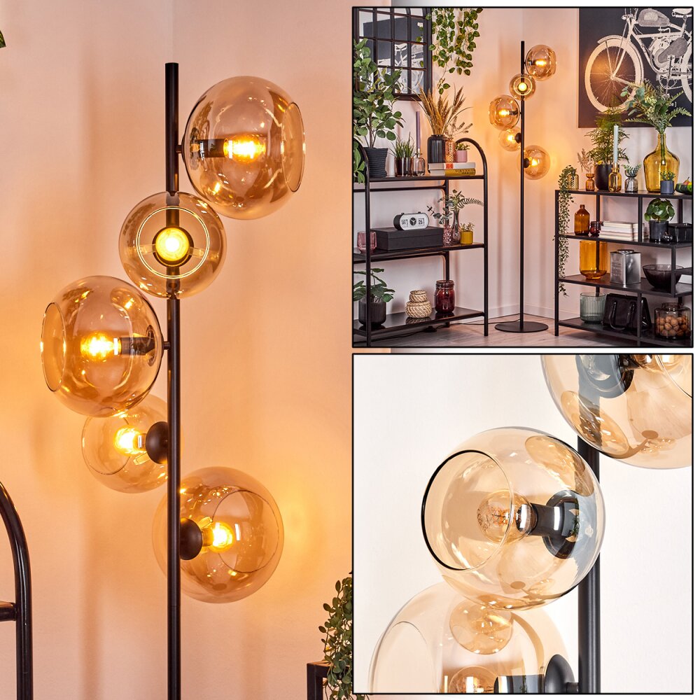 Dagan Stehleuchte Glas 15cm, 20 cm Bernsteinfarben, 5-flammig main product photo