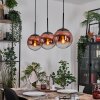 Gastor Hängeleuchte Glas 20 cm Klar, Kupferfarben, 3-flammig