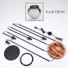 Koyoto Stehleuchte Glas 15 cm Holz hell, Schwarz, 4-flammig