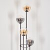 Gastor Stehleuchte Glas 15 cm Holz hell, Schwarz, 4-flammig