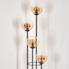 Gastor Stehleuchte Glas 15 cm Holz hell, Schwarz, 4-flammig