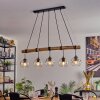 Ripoll Pendelleuchte Glas 15 cm Naturfarben, Schwarz, 5-flammig