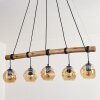 Ripoll Pendelleuchte Glas 15 cm Naturfarben, Schwarz, 5-flammig