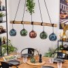 Ripoll Pendelleuchte Glas 15 cm Blau, Grün, Kupferfarben, 5-flammig