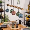 Ripoll Pendelleuchte Glas 15 cm Blau, Grün, Kupferfarben, 5-flammig