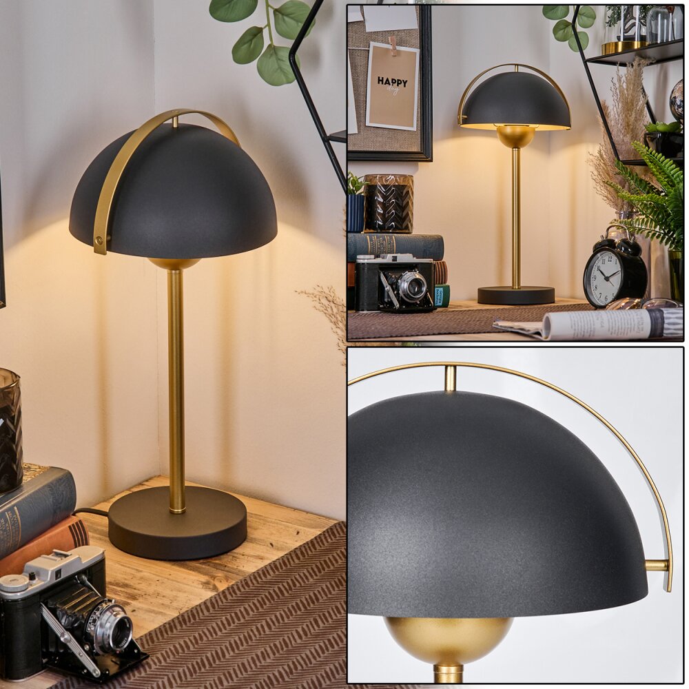Pilzlampe Guttsta Tischleuchte Gold, Schwarz, 1-flammig main product photo