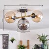 Gastor Deckenleuchte Glas 15 cm Gold, Schwarz, 3-flammig