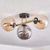 Gastor Deckenleuchte Glas 15 cm Gold, Schwarz, 3-flammig