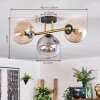 Gastor Deckenleuchte Glas 15 cm Gold, Schwarz, 3-flammig