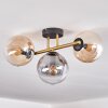 Gastor Deckenleuchte Glas 15 cm Gold, Schwarz, 3-flammig