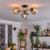 Gastor Deckenleuchte Glas 15 cm Gold, Schwarz, 3-flammig