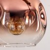 Ripoll Pendelleuchte Glas 15 cm Naturfarben, Schwarz, 5-flammig