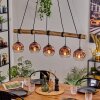 Ripoll Pendelleuchte Glas 15 cm Naturfarben, Schwarz, 5-flammig