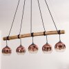 Ripoll Pendelleuchte Glas 15 cm Naturfarben, Schwarz, 5-flammig