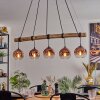 Ripoll Pendelleuchte Glas 15 cm Naturfarben, Schwarz, 5-flammig