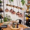 Ripoll Pendelleuchte Glas 15 cm Naturfarben, Schwarz, 5-flammig