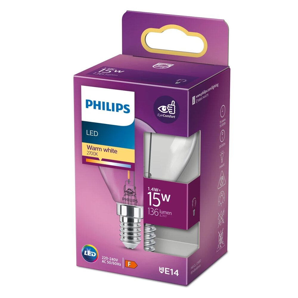 Philips LED E14 1,4 Watt 2700 Kelvin 136 Lumen main product photo