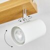 Gesteira Deckenleuchte Chrom, Holzoptik, 3-flammig