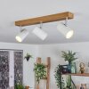 Gesteira Deckenleuchte Chrom, Holzoptik, 3-flammig