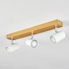 Gesteira Deckenleuchte Chrom, Holzoptik, 3-flammig