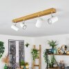 Gesteira Deckenleuchte Chrom, Holzoptik, 4-flammig