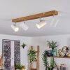 Gesteira Deckenleuchte Chrom, Holzoptik, 4-flammig