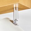 Gesteira Deckenleuchte Chrom, Holzoptik, 4-flammig