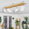 Gesteira Deckenleuchte Chrom, Holzoptik, 4-flammig