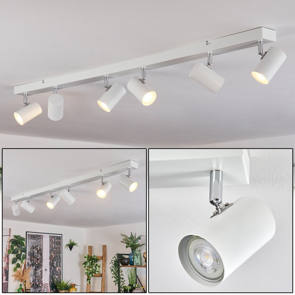 Gesteira Deckenleuchte Chrom, Weiß, 6-flammig main product photo