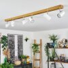 Gesteira Deckenleuchte Chrom, Holzoptik, 6-flammig