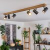 Gesteira Deckenleuchte Holzoptik, Schwarz, 6-flammig