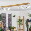 Gesteira Deckenleuchte Chrom, Holzoptik, 6-flammig