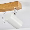 Gesteira Deckenleuchte Chrom, Holzoptik, 6-flammig