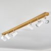 Gesteira Deckenleuchte Chrom, Holzoptik, 6-flammig