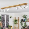 Gesteira Deckenleuchte Chrom, Holzoptik, 6-flammig