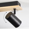 Gesteira Deckenleuchte Naturfarben, Schwarz, 6-flammig